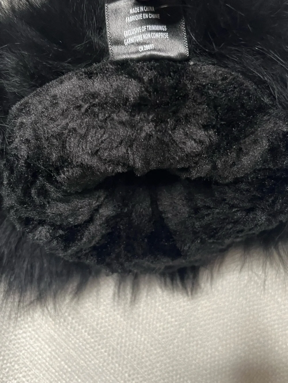 Mitchies Blue Fox Fur Trimmed Quilted Leather Mittens